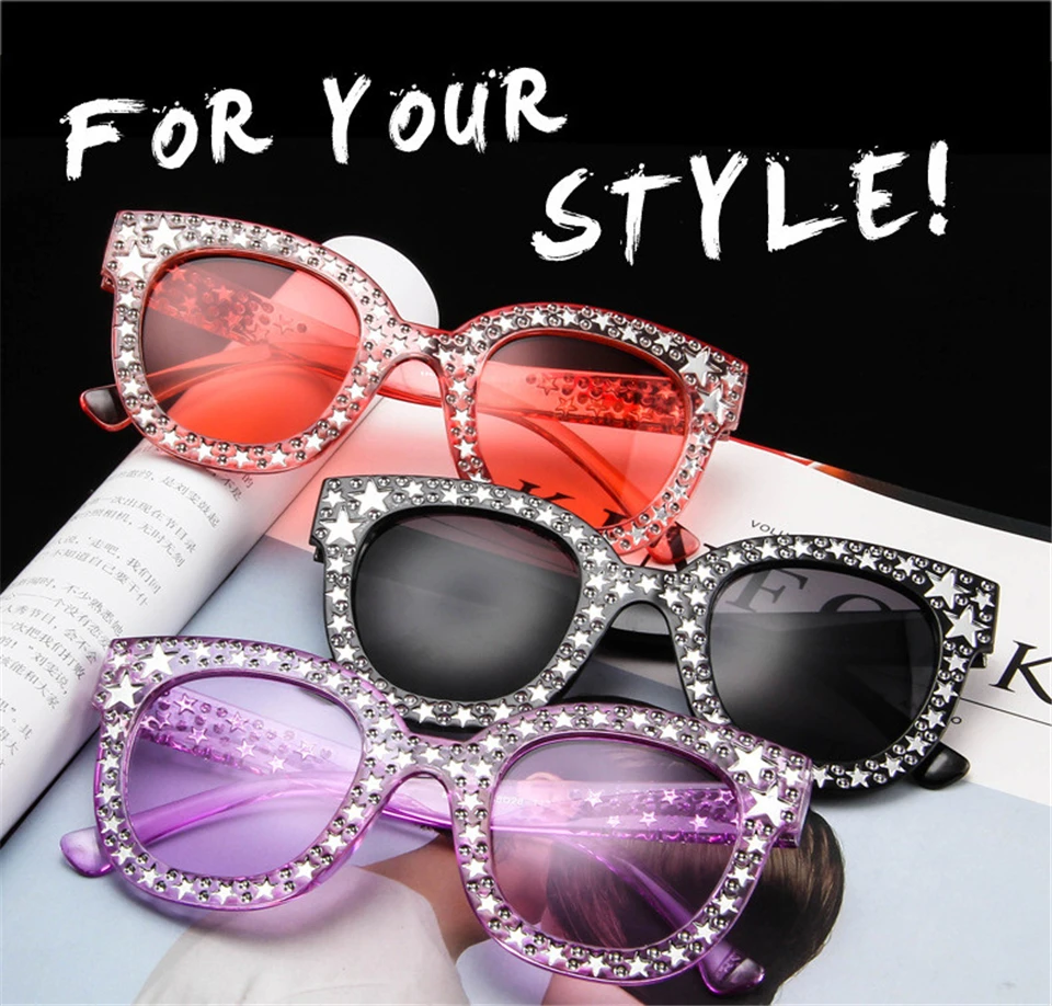 2018 Luxury Diamond Square Sunglasses Women Brand Size Crystal Sun Glasses Ladies New Gradient Oculos Mirror Shades  (3)