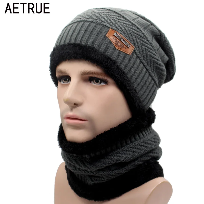 AETRUE зимняя вязаная шапка, шарф, Skullies Beanies, мужские зимние головные уборы для мужчин и женщин, шапки Gorras Bonnet Mask, брендовые шапки