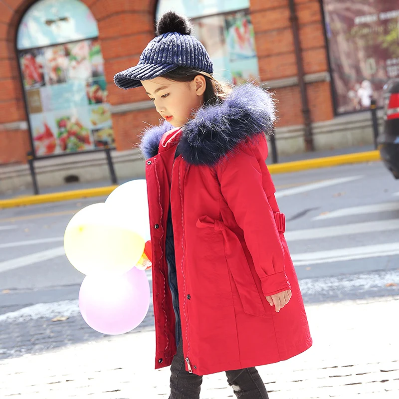 

-30 Degree Russian Winter Girls Coat 3-12 Years Kids Outerwear Removable Liner Down Jacket For Girls Meisjes Winterjas