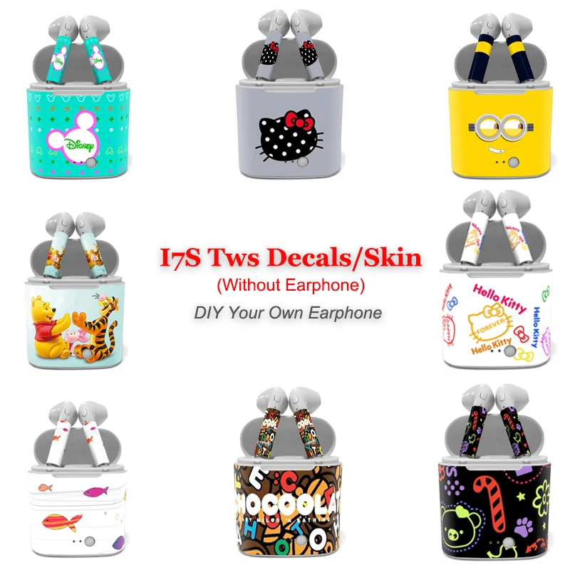 

Lovely Cartoon Print Decals for i7s Tws Wireless Bluetooth Earphone Skin Sticker
