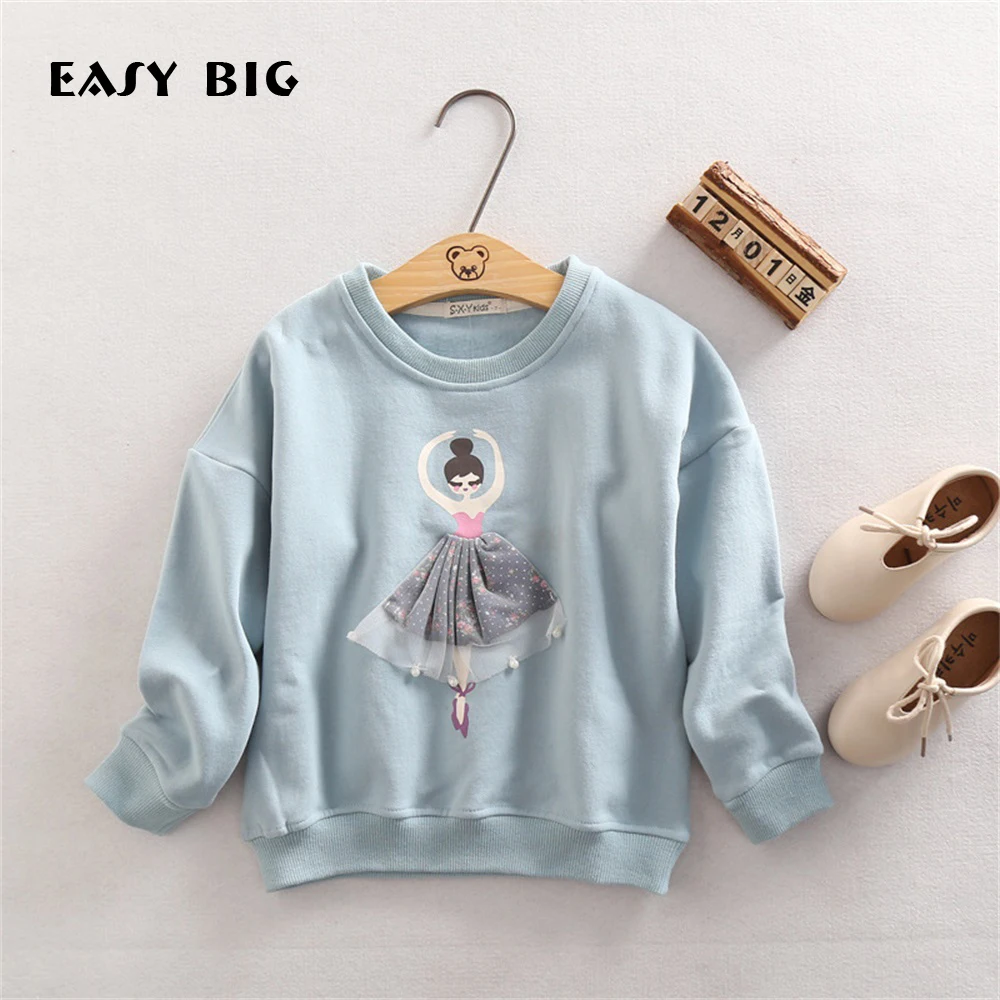 

EASY BIG Spring Autumn Cotton Long Sleeve Children Sweatshirts For Girls Soft Pullover Top Shirts Kids Jerseys CC0122
