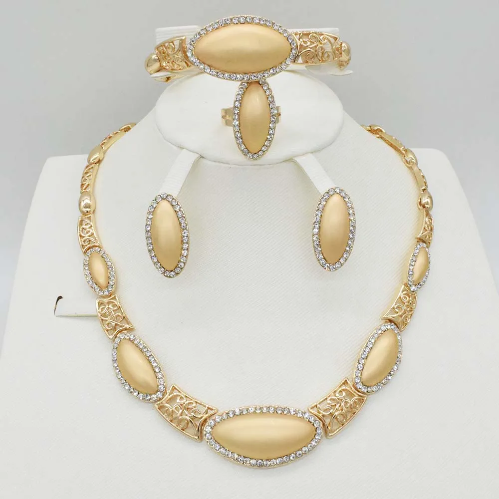 2018 Dubai gold Jewelry Set filled Necklace bracelet Women