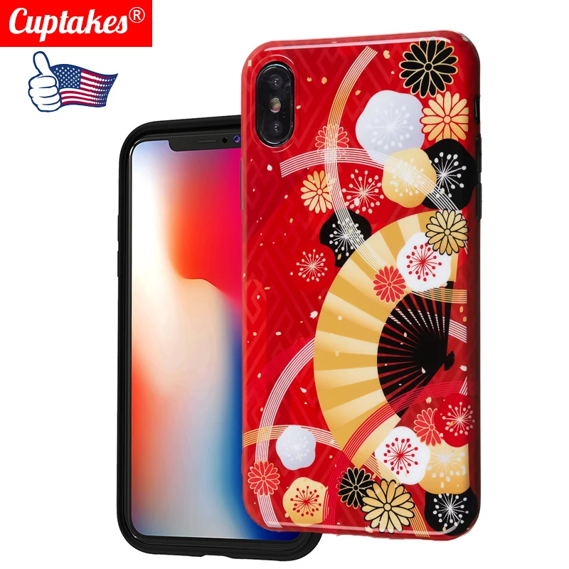 

Anti Scratch red Cartoon Pattern Phone Cases for Apple iPhone X 7 8 Plus 6 6S Case Soft Silicone Back Cover for iphone 10 Coque