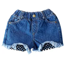 Милые джинсовые шорты для девочек детская одежда г., летние джинсовые шорты с потертостями для маленьких девочек, модные джинсовые шорты с потертостями