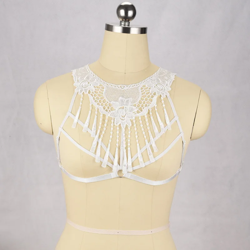 Lace & Lingerie white underwired cage detail lace body in women
