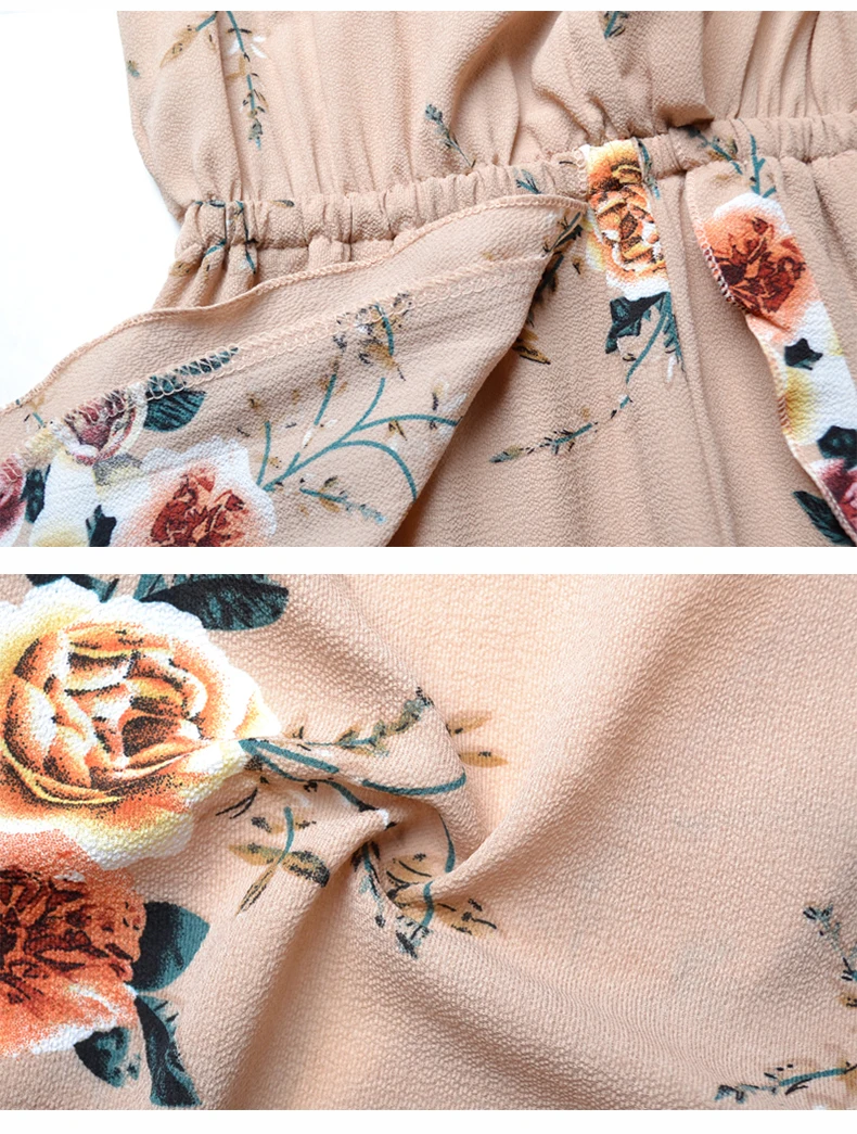 Wholesale Custom Floral Short Sleeve Sexy V Neck Summer Beach Fashion Jumpsuit Women Wholesale Custom Floral Short Sleeve Sexy V Neck Summer Beach Fashion Jumpsuit Women