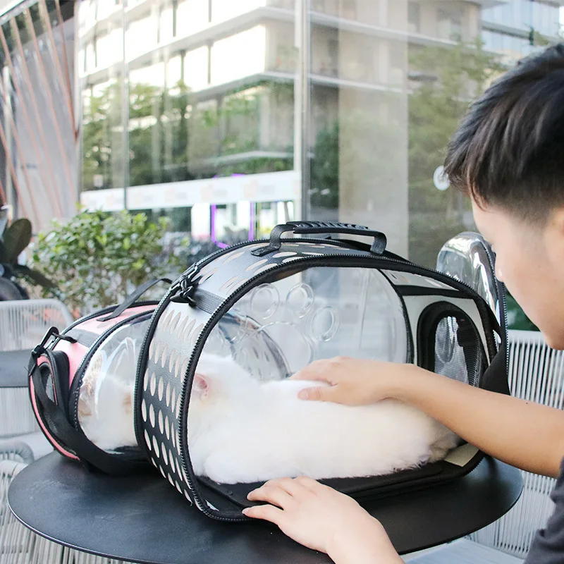 Сумка для переноски домашних животных, дорожная сумка для собак, портативный прозрачный рюкзак для щенка, собаки, котенка, наружного наблюдения/игр