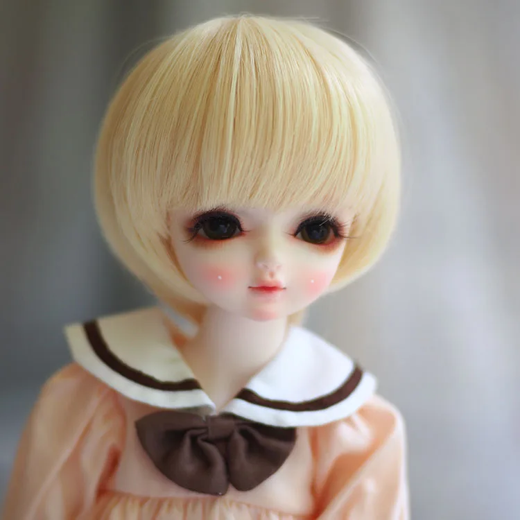 

1/3 1/4 1/6 Bjd Wig High Temperature LOVELY Blonde Colors Short Straight Doll Wig SD BJD hair Wire