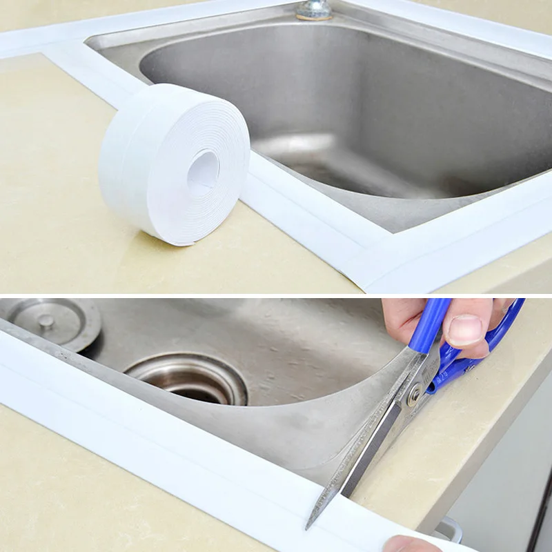 

Self Adhesive Waterproof Anti-moisture Bathroom PE Wall Sticker Kitchen Ceramic Stickers 3.8cmx3.2m _WK