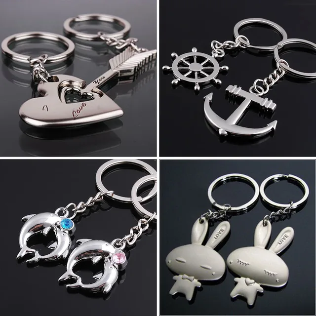Couple Key Chains Milk Bottle Nipple Key Ring Baby Shower Gift