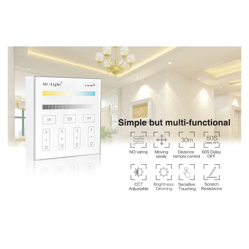 Miboxer 4-Zone B2 led диммер CCT Регулировка панели пульта дистанционного управления цветовая температура Яркость Диммер для светодиодной полосы света
