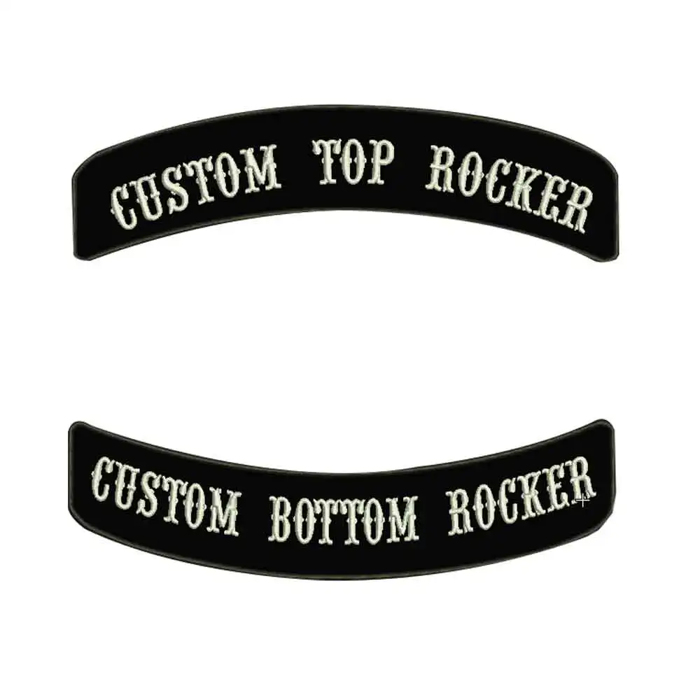 

Custom rocker biker motorcycle patches personalized iron on backing