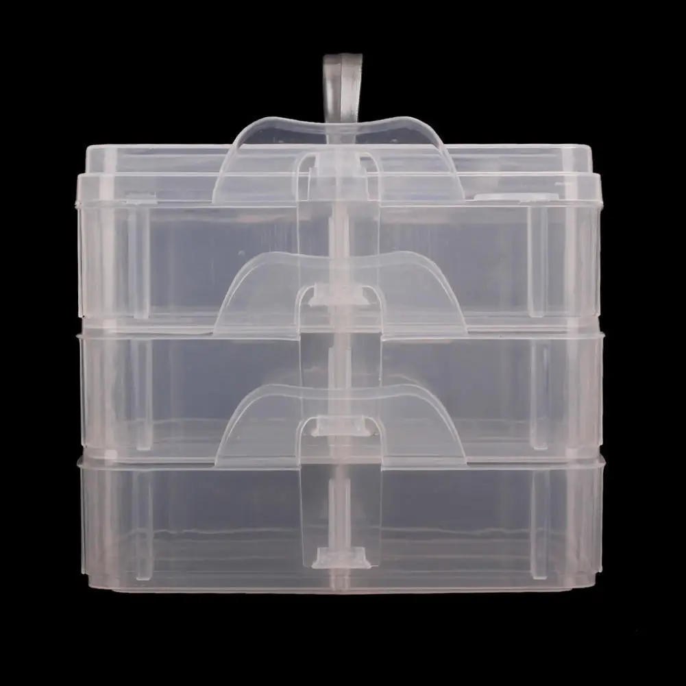 3-слойный Пластик 18 отсеками медицины ювелирных изделий пластиковая сумка для хранения с ручкой