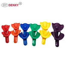 Denxy 12 шт. X 5 сумка Стоматологические Одноразовые Подносы для оттисков красочные пластиковые материалы зубной ДЕРЖАТЕЛЬ поставка модель зубного протеза стоматологические инструменты