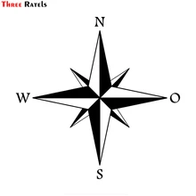 Três ratels TZ-1837 #20x20cm bússola nswo colorido carro adesivo engraçado adesivos estilo removível decalque