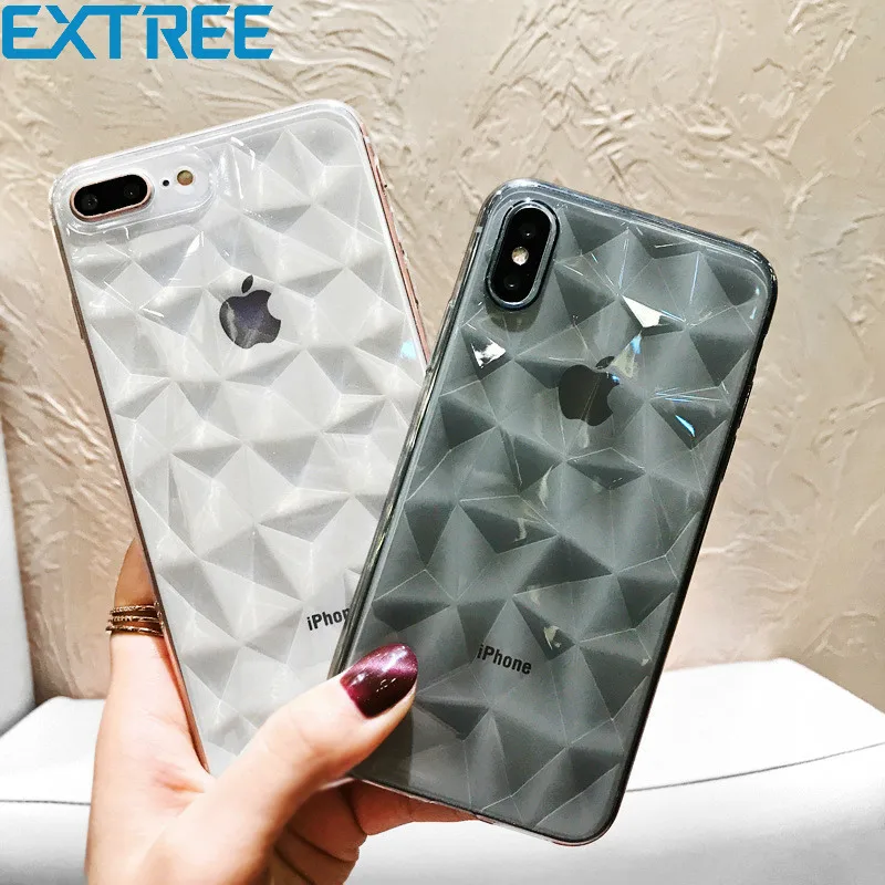 EXTREE новый простой мобильный чехол для телефона iPhone X 7/8/6 plus ультра тонкий алмазный