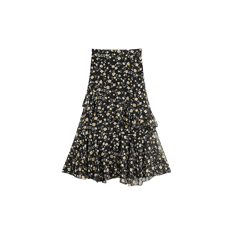 Мода Kawaii boho Цветочный Принт шифоновые женские юбки лето г. высокая талия femme плиссированные уличная корейский стиль длинная юбка