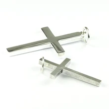 Настоящее твердое серебро 999 пробы крест кулон для мужчин и женщин Гладкая Высокая полировка простой дизайн ювелирные изделия Иисуса