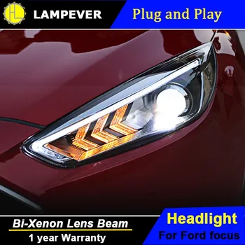 

HLC Car Styling for Focus Headlights 2015-2016 Focus LED Headlight Focus R DRL Bi Xenon Lens High Low Beam Parking Fog Lamp