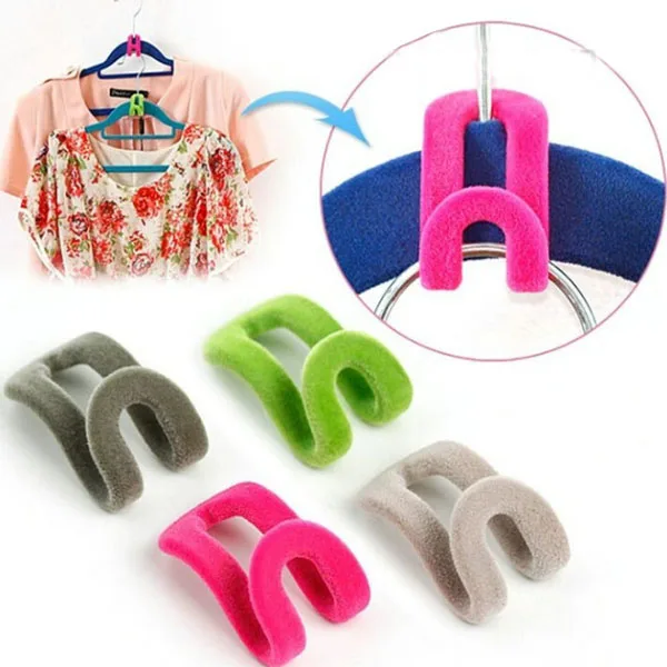12 шт цветные красочные новые противоскользящие мини-флокированные вешалка для одежды крючки Держатели(случайный цвет