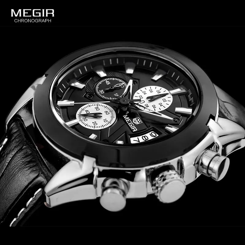 

Часы MEGIR мужские, повседневные, кварцевые, из натуральной кожи