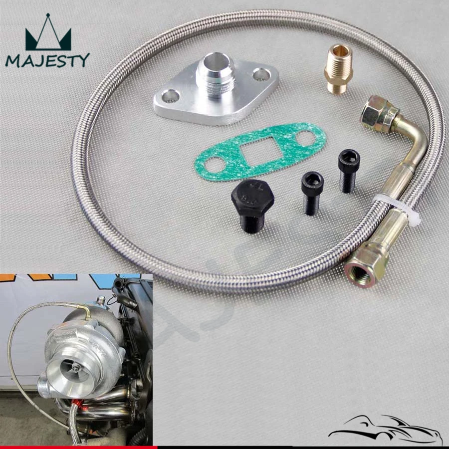Комплект шлангов подачи масла фланец для Toyota Supra 1JZGTE 2JZGTE 1JZ/2JZ Single Turbo|oil feed line|oil