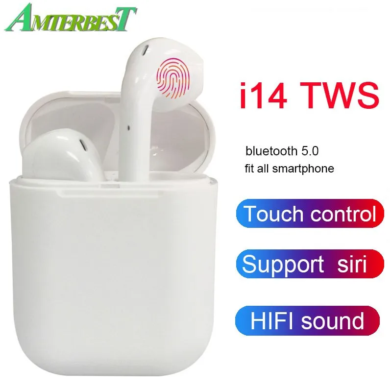 

AMTERBEST i14 TWS Touch Control Bluetooth Earphones Wireless Headset Sports Earbuds PK i10 i12 i13 TWS For iPhone Xiaomi Huawei