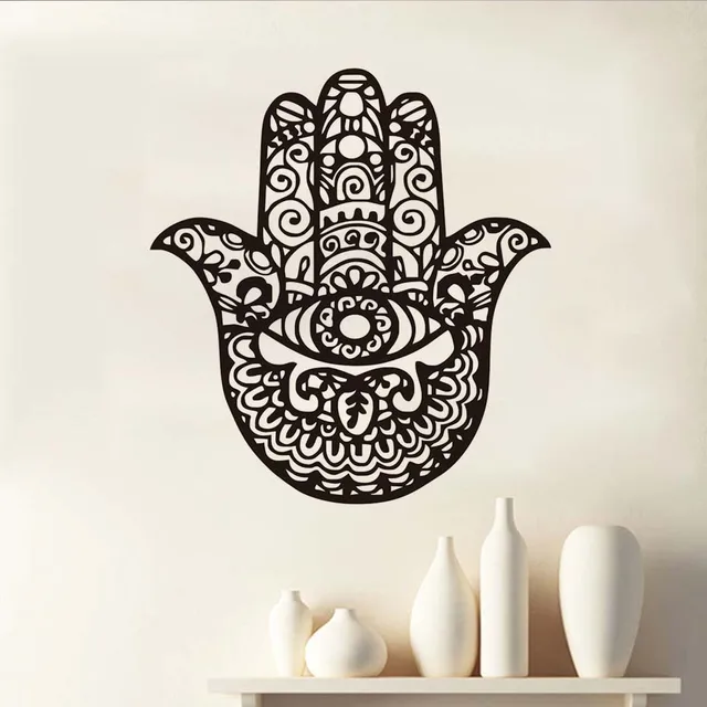 Removable Waterproof Wall Sticker Yoga Hamsa Hand White Home Decor Removable Waterproof Wall Sticker Yoga Hamsa Hand White Home Decor Self Adhesive For Living Room Decoration