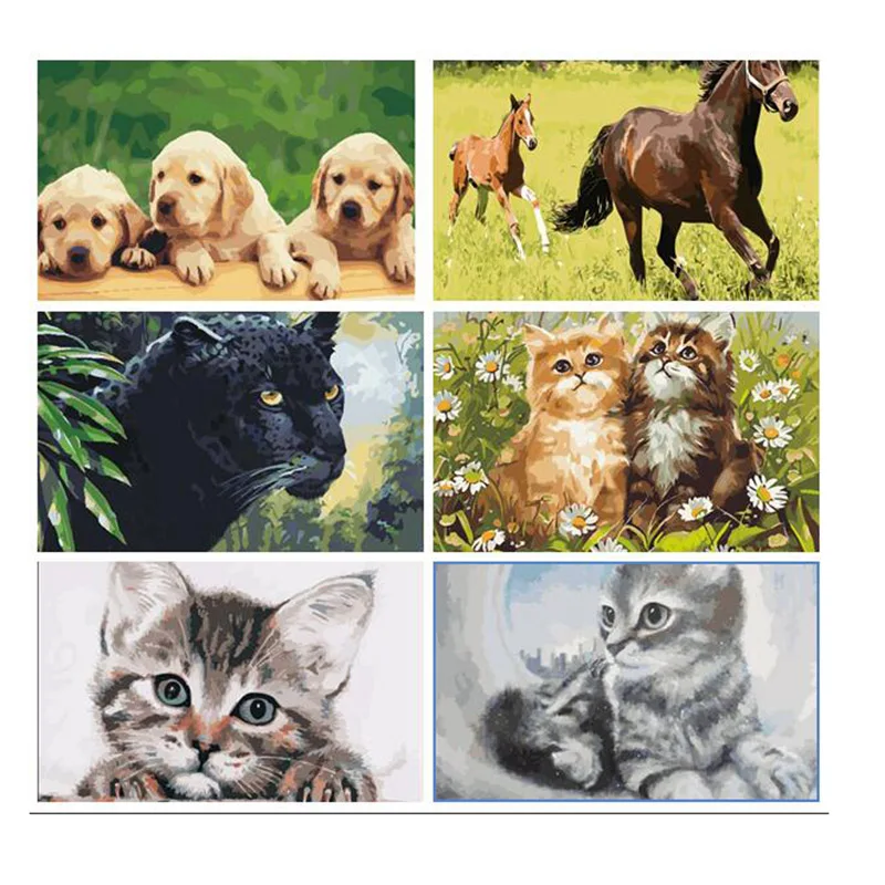

Animal picture DIY Painting By Numbers Paint On Canvas Home Wall Art Picture Drawing Painting By Numbers Kits