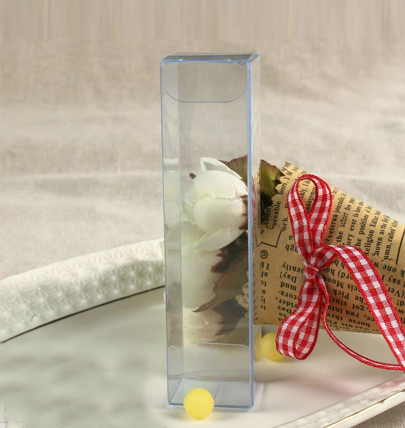 

50pcs 2.3*2.3*9.5cm Wedding PVC Box Clear Gift Craft Cosmetic Display Box Small Jewelry Packing Holder Transparent Plastic Box
