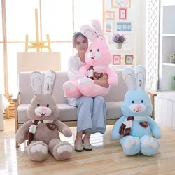 80-120 см мультфильм шарф сердце большой кролик чучело плюшевый кролик игрушка мягкая кукла Улыбающееся Kawaii подарок для детей