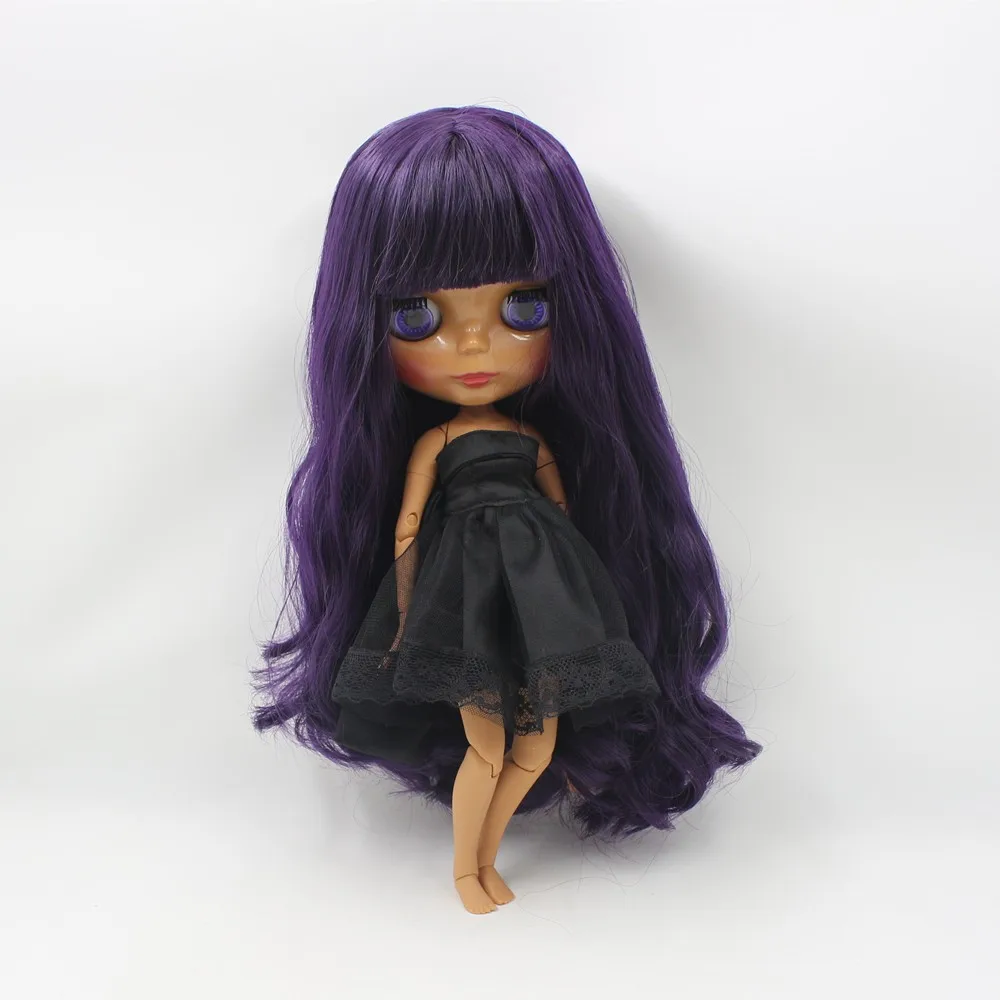 ICY DBS Blyth doll No.280BL169 Deep Purple hair with bangs JOINT body  Chocolate skin /6 BJD|nude blythe doll|blythe dollblythe doll factory -  AliExpress