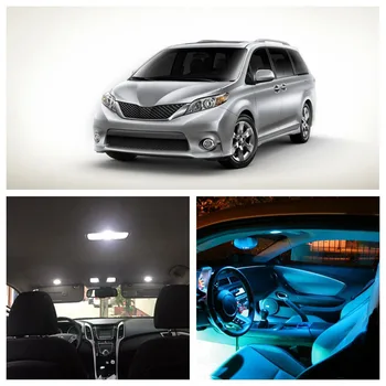 

15Pcs Ice Blue Bulbs White LED Lights Interior Package Kit For Toyota Sienna 2004-2010 Map Dome License Plate Light Toyota-EF-19