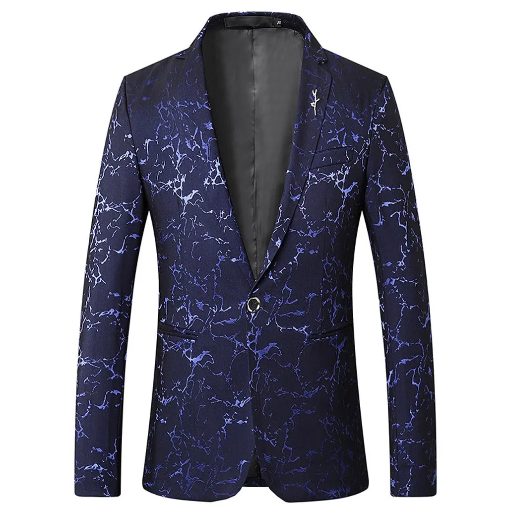 Мужской Стильный однотонный костюм Блейзер деловая Свадебная вечеринка Верхняя одежда Куртка Топы Блузка