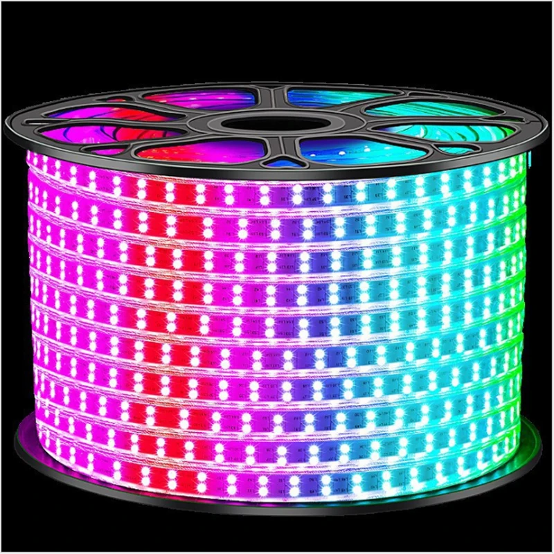 

DC 12V Double Row RGB LED Strip 120LEDs/m SMD5050 Color Change Light Tape IP67 Waterproof LED Rope Light Home Decoration Light