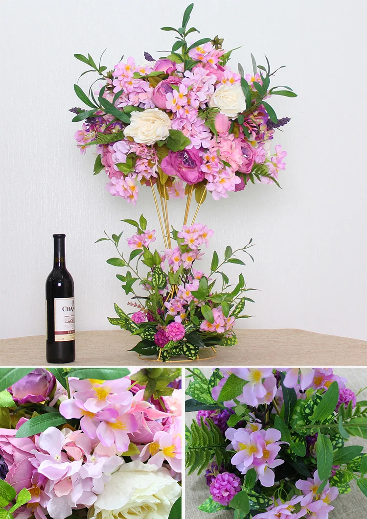 JAROWN Wrought Iron Bracket Flower Ball Wedding Main table Flower Arrangement Flower Frame Window Display Props Home Decoration (9)