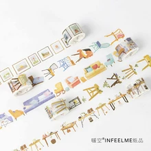 Life Series Japanese Washi Tape Cute Dog and Cartoon Furniture Masking Tape Oiffce Adhesive Tape DIY Scrapbooking Sticker Label