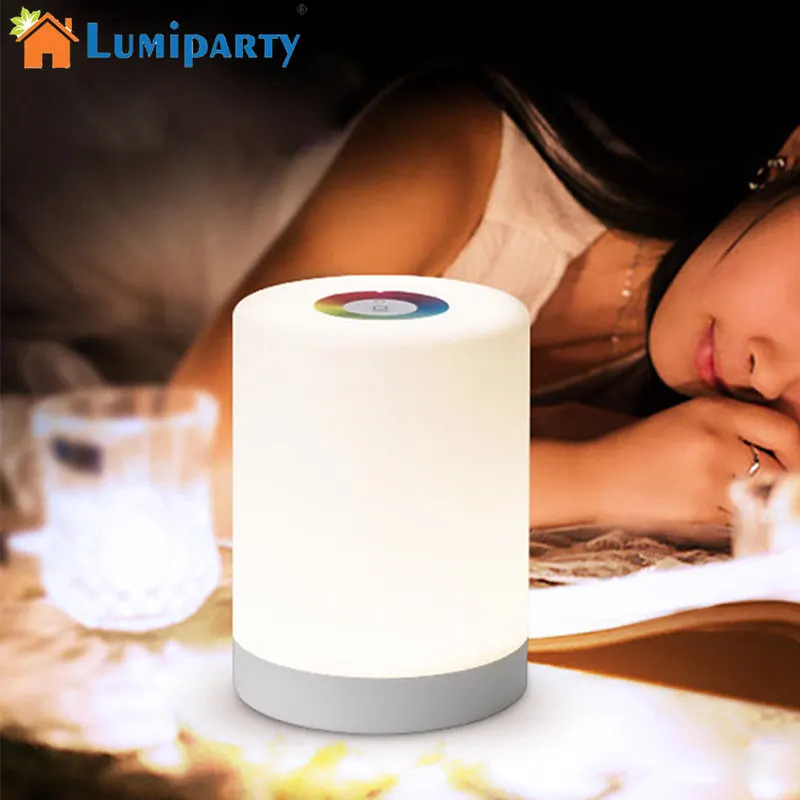 Lumiparty Desk Touch Lamp Color Changing LED Bedside Table Cylinder Lamp Dimmable RGB Camping Lighting Lumiparty Desk Touch Lamp Color Changing LED Bedside Table Cylinder Lamp Dimmable RGB Camping Lighting