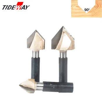 

Tideway 8mm Shank V Type Slotting Cutter Professional Router Bits for Wood 90 Deg Tungsten Woodworking Carving Tools