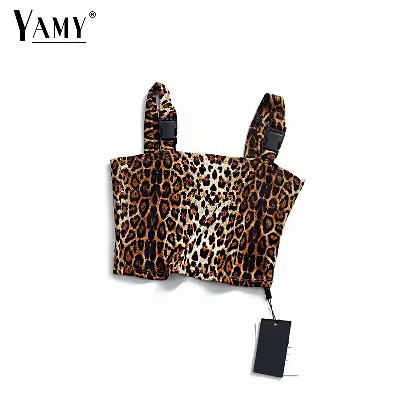 

Sleeveless cute crop top women leopard backless sexy tank top underwear women streetwear korean Summer shirt