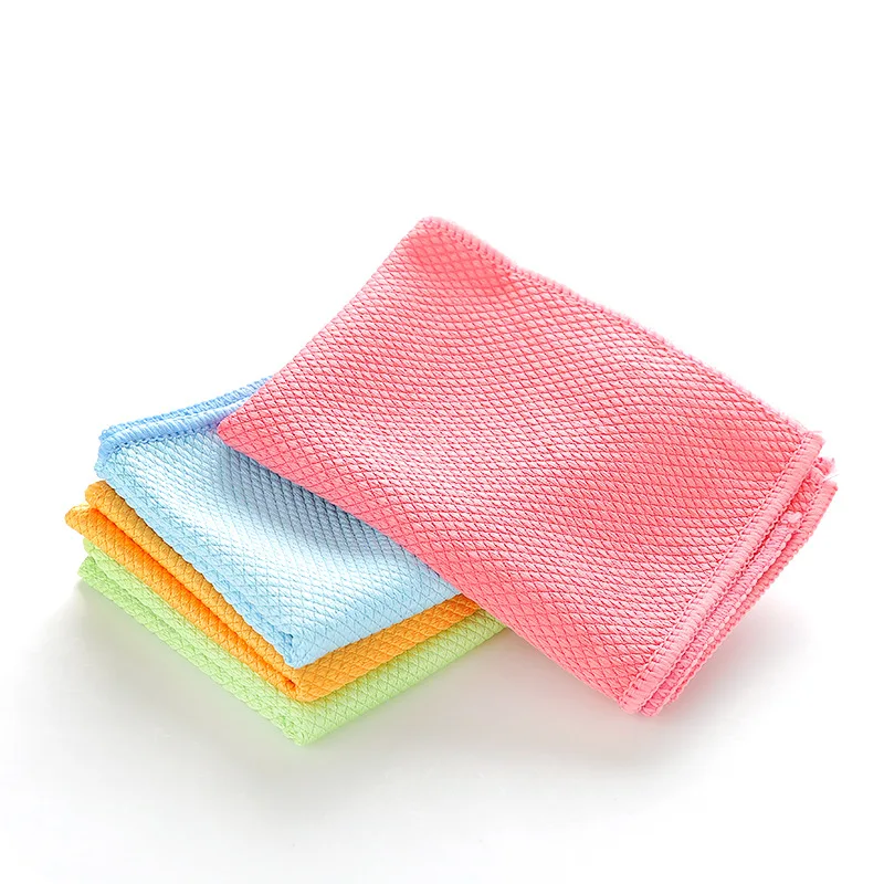

1 Pcs Glass Cleaning Cloth For Bowl Dish Ceramic Tile Car Wipe Double - sided Fish Scale Without Water Rag Kitchen Tools