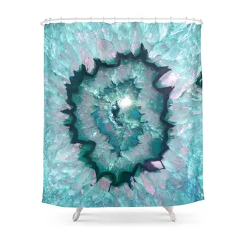 

Teal Agate Shower Curtain Waterproof Bathroom Shower Curtains Shower Accessories Curtains Home Decoration