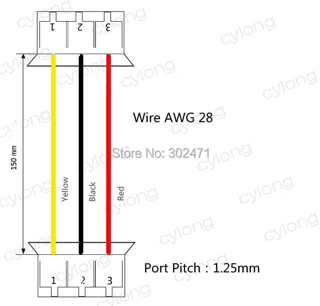3-контактный разъем w/. провода х 10 sets.3pin 1.25mm.3pin (1,25 мм-1,25 мм) T