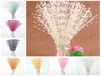 

100 Bunch Pearl Flower Stem Beads Garland Sprays Bridal Bouquet Wedding Party
