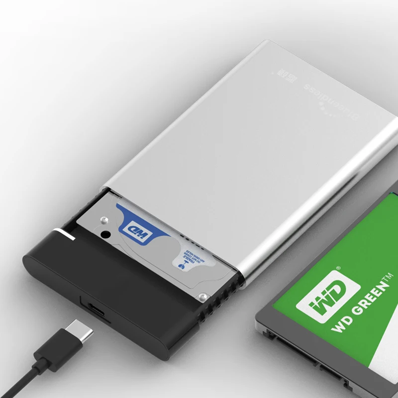 BLUEENDLESS 2,5 дюймовый корпус для жесткого диска Sata внешний жесткий диск чехол USB 3,1 жесткий диско алюминиевая ваза для 7 мм/9,5 мм Hdd Ssd