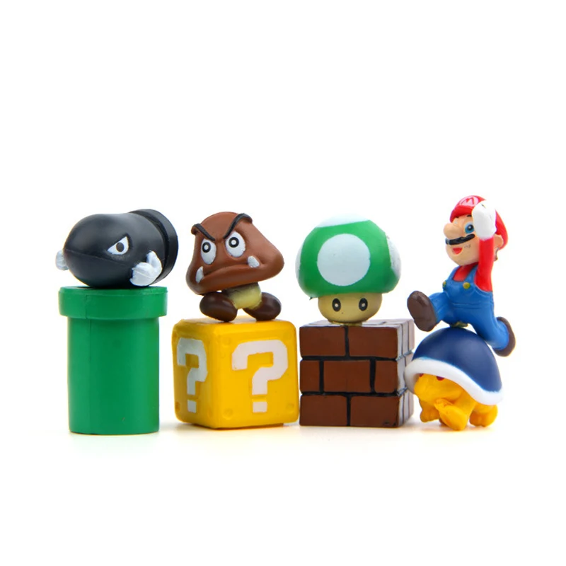 8pcs lot DIY Super Mario Bros font b Action b font font b Figure b font