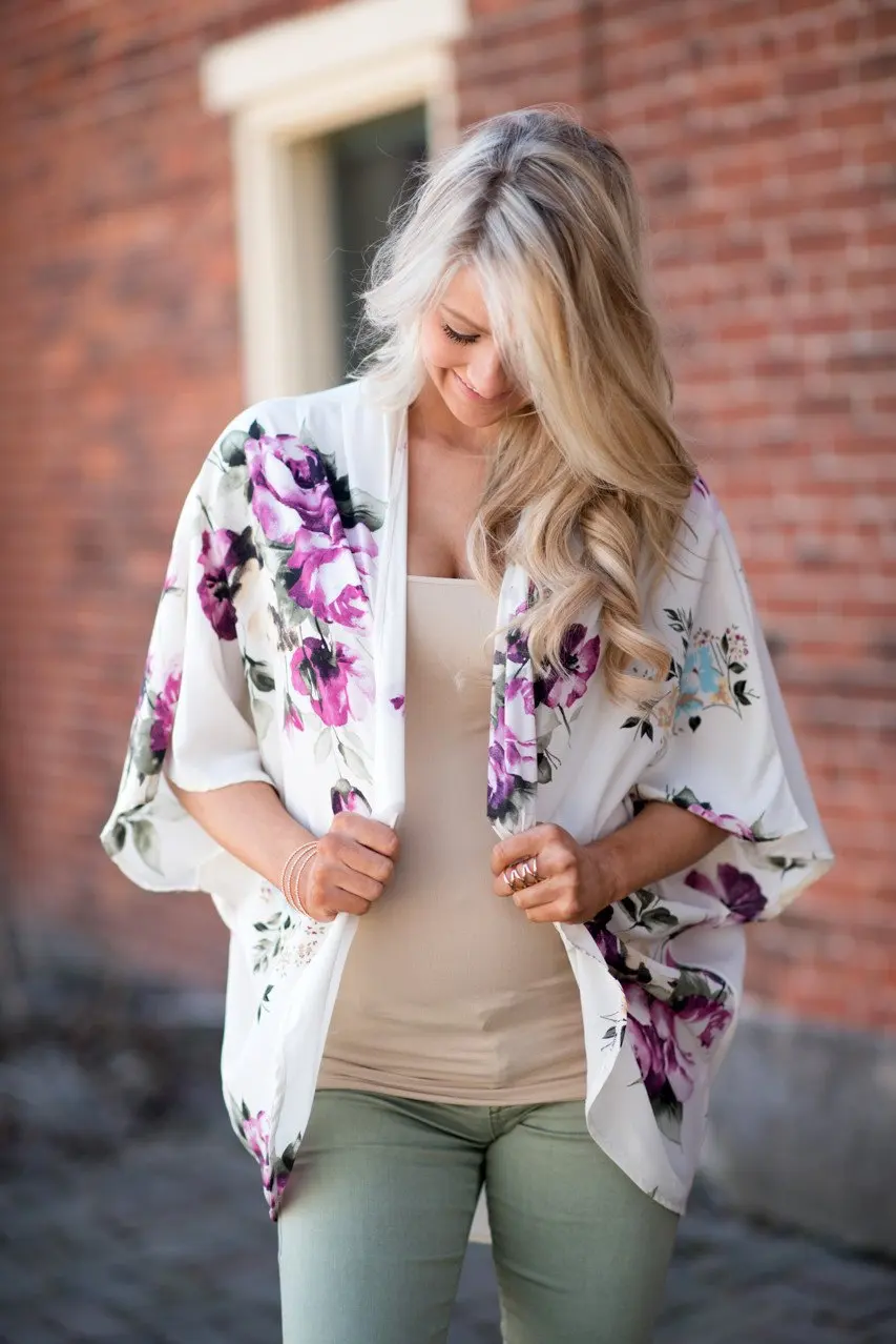 Summer New Style Women shirt  Sand Printed shan Kimono Shawl Sun Protection Clothing Cover-up top