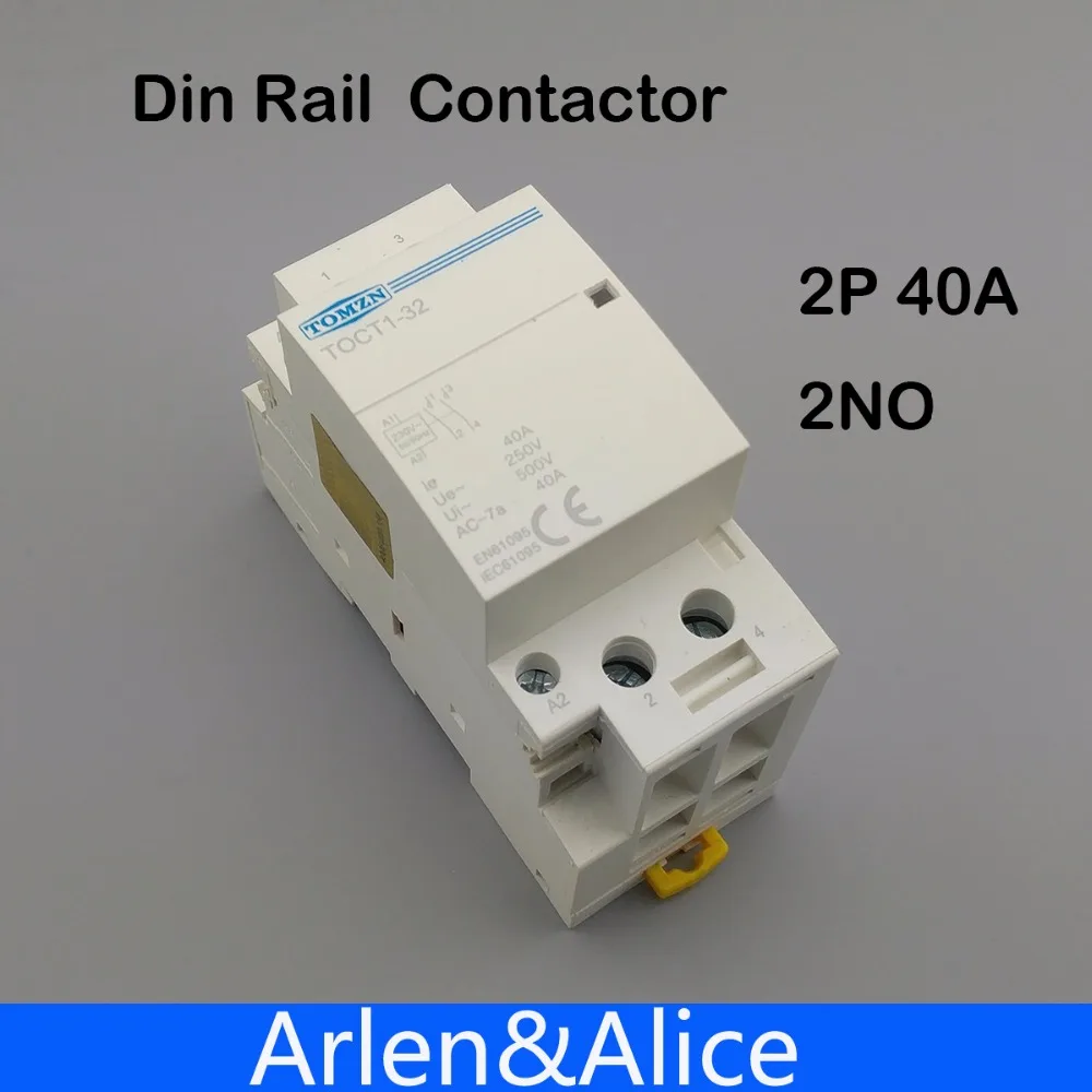 Американская классификация проводов 2р 40A 220 V/230 V 50/60HZ Din rail бытовой ac Контактор В соответствии с стандартом 2NO