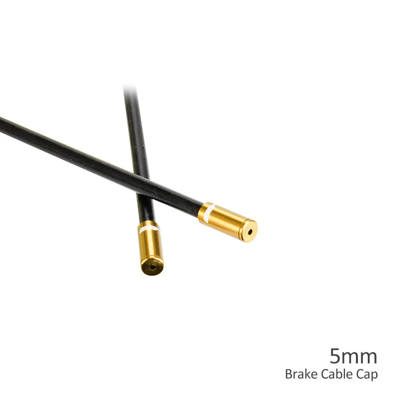 GUB 10 шт. 4 мм 5 мм алюминиевый трос переключения тормоза для MTB шоссейного велосипеда красочный кабель велосипедный переключатель тормозной кабель концевой наконечник крышки - Цвет: 5mm Gold