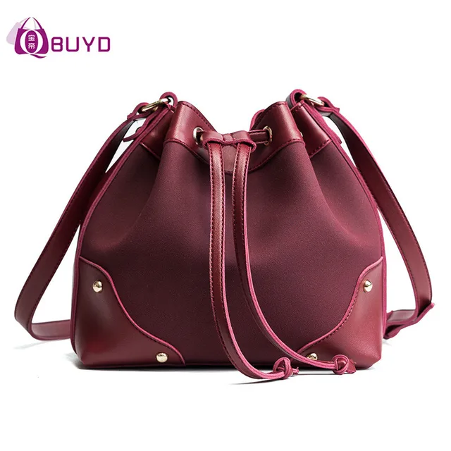 2018 Small Women Bucket Bag Fashion Handbags S Shoulder Bags 2018 Small Women Bucket Bag Fashion Handbags S Shoulder Bags Las Messenger Rivets Pumping Folding